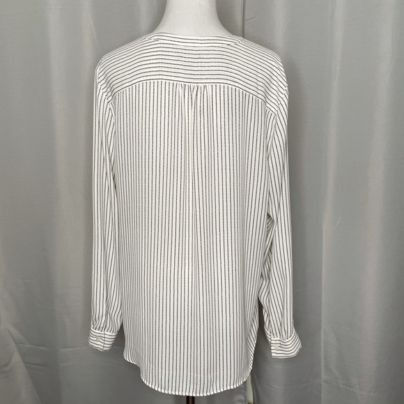 Talbots ruffle front button down blouse - Picture 3 of 7